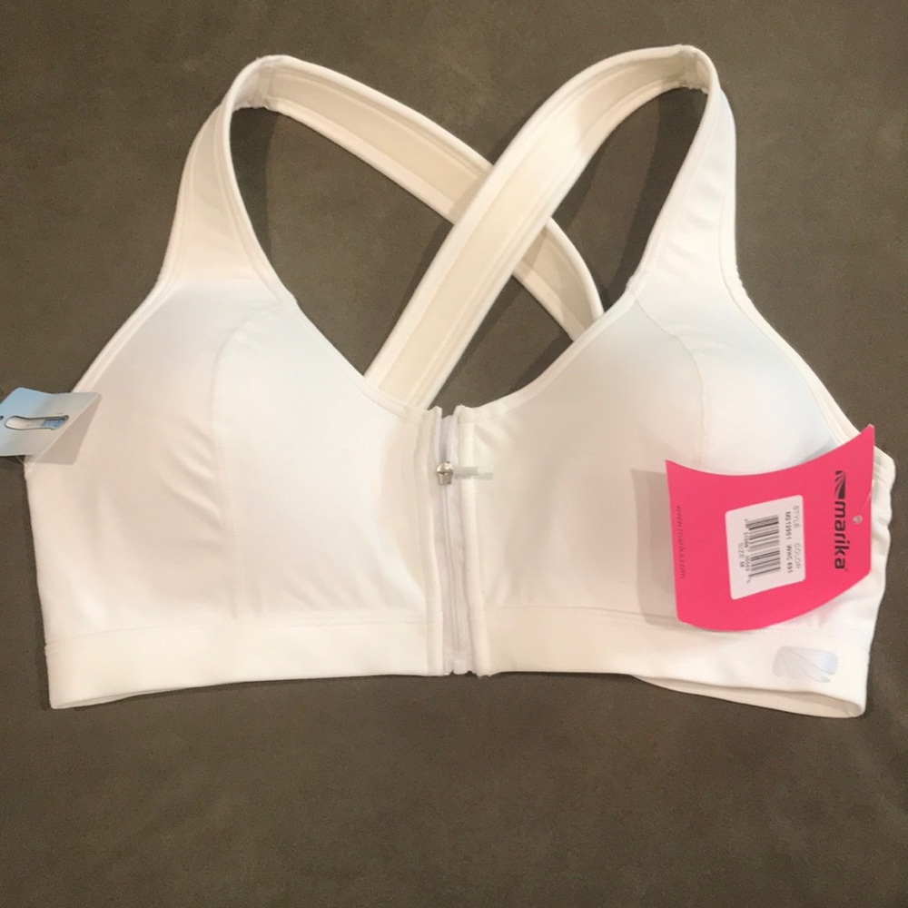 Marika white sports bra